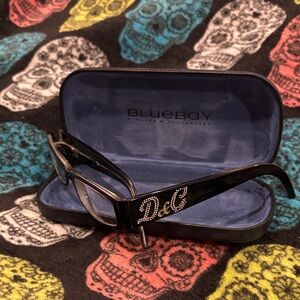 D&G Black Eyewear with Rhinestone Detail